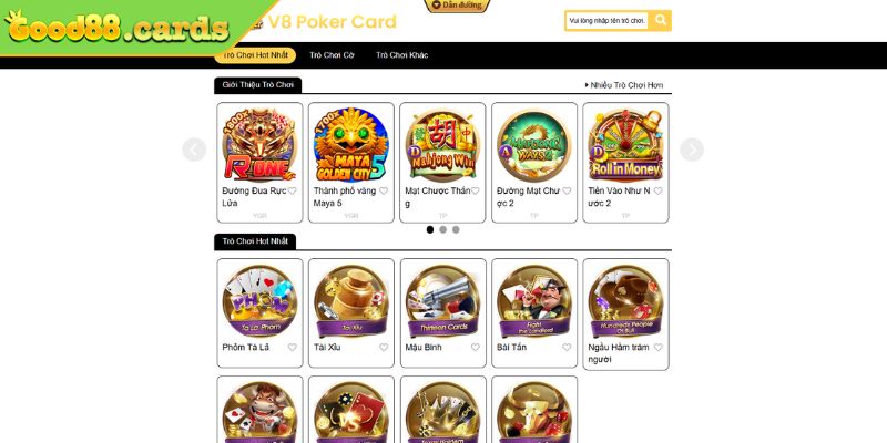 Hướng dẫn chi tiết truy cập sảnh đánh bài V8 tại Good88